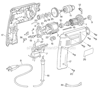 Part Location Diagram of 144124-03 DeWALT Switch